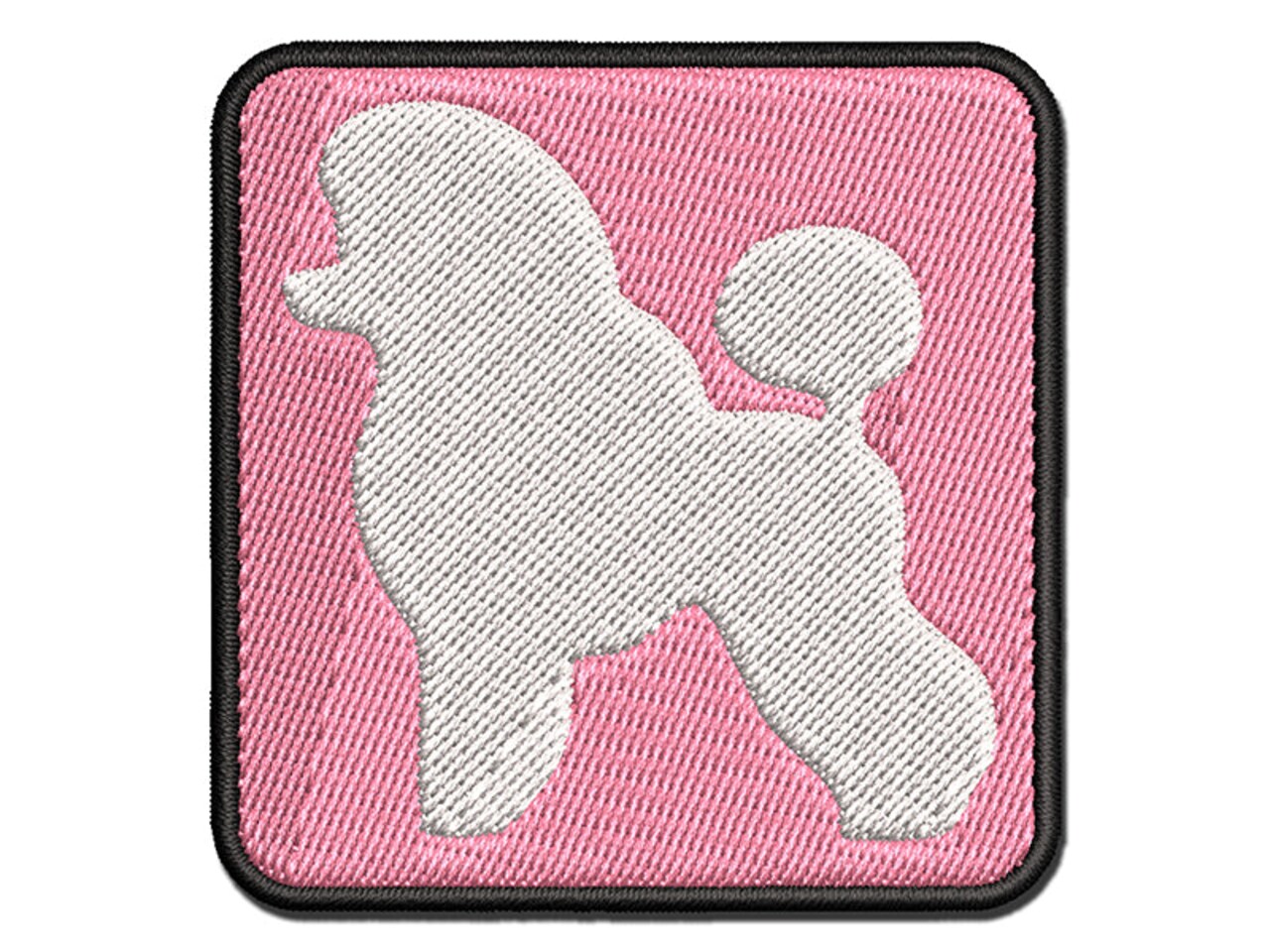 Miniature Poodle Dog Solid Multi-Color Embroidered Iron-On or Hook & Loop Patch Applique